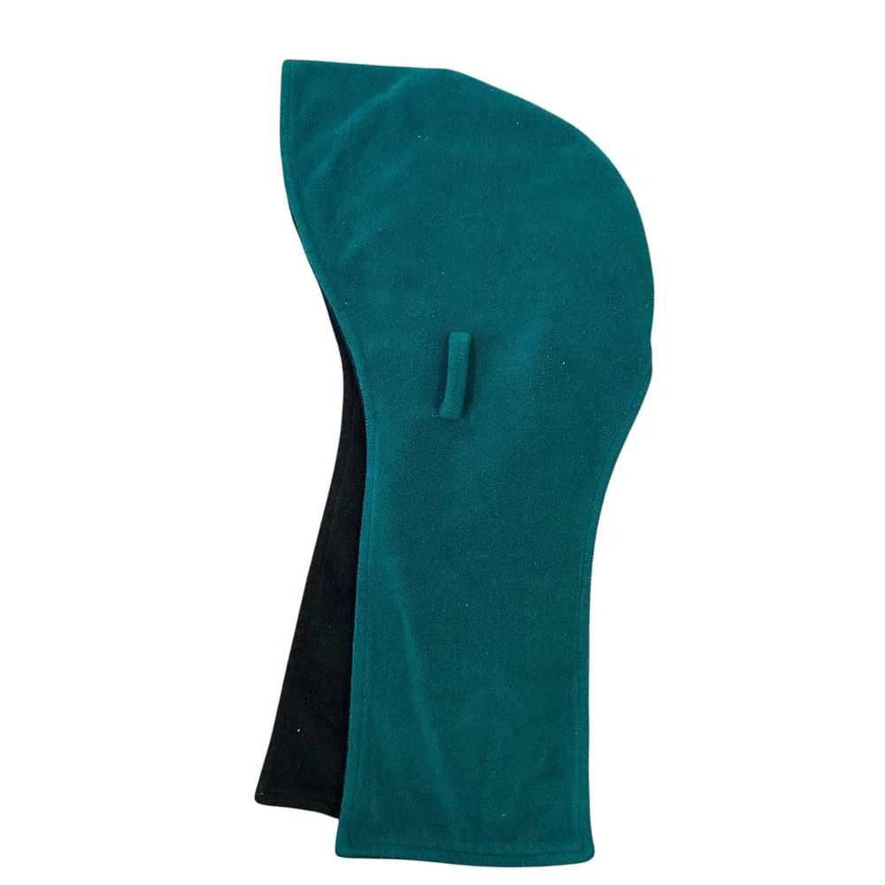 Orvis Fleece Hooded Scarf Teal Black Reversible‎ Balaclava Made in USA Vintage